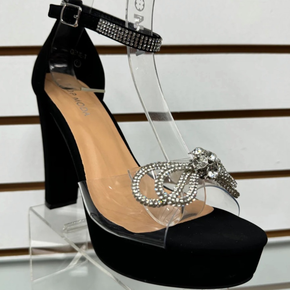 Black and Silver Women's Heels